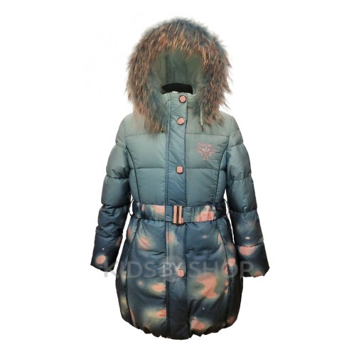 BILEMI,  зимнее пальто "Бант" голубой 104