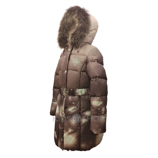 BILEMI,  зимнее пальто "Бант" серый 104, 116