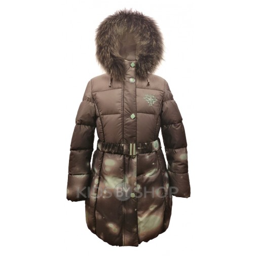 BILEMI,  зимнее пальто "Бант" серый 122, 134