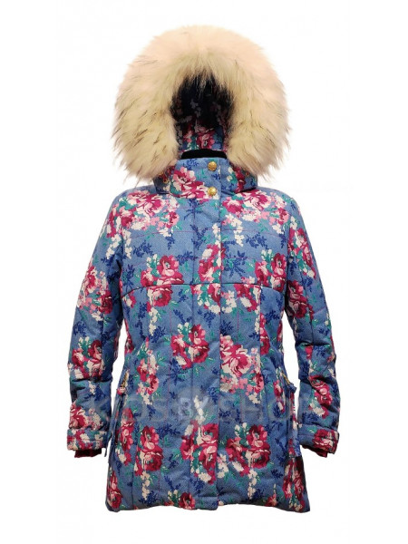 TOMAS, зимняя куртка "Виктория" голубой-Р 122, 128