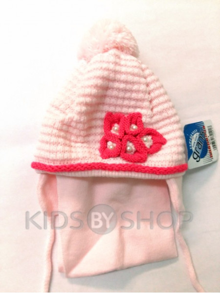Шапка+шарф "Букле" розовый 48-50